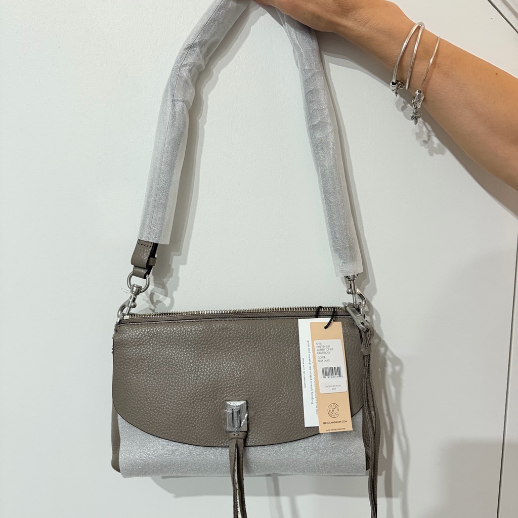 Nwt Rebecca Minkoff Darren Top Zip Crossbody / Shoulder Bag (Taupe)
